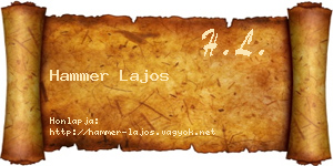 Hammer Lajos névjegykártya